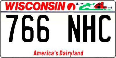 WI license plate 766NHC