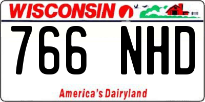 WI license plate 766NHD