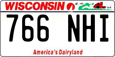 WI license plate 766NHI