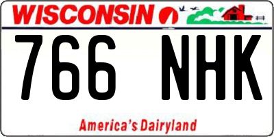 WI license plate 766NHK