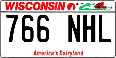 WI license plate 766NHL