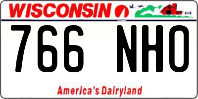 WI license plate 766NHO