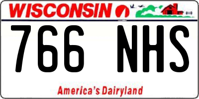 WI license plate 766NHS