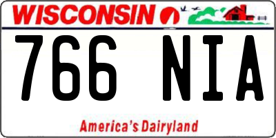 WI license plate 766NIA
