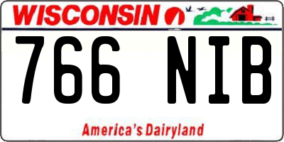 WI license plate 766NIB