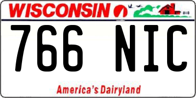 WI license plate 766NIC