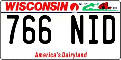 WI license plate 766NID