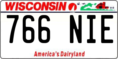 WI license plate 766NIE