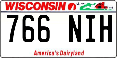 WI license plate 766NIH
