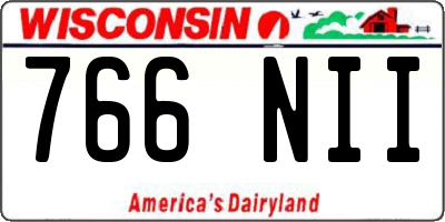 WI license plate 766NII