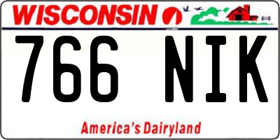 WI license plate 766NIK