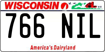 WI license plate 766NIL