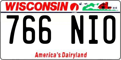 WI license plate 766NIO