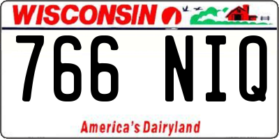 WI license plate 766NIQ