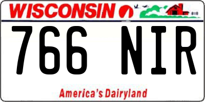 WI license plate 766NIR