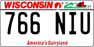 WI license plate 766NIU