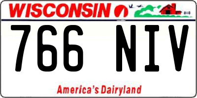 WI license plate 766NIV