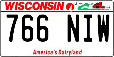 WI license plate 766NIW