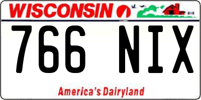 WI license plate 766NIX