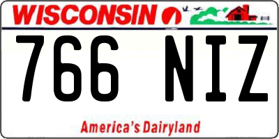 WI license plate 766NIZ