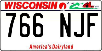 WI license plate 766NJF