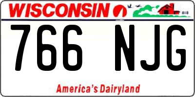WI license plate 766NJG
