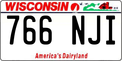 WI license plate 766NJI