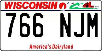 WI license plate 766NJM
