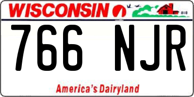 WI license plate 766NJR