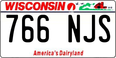 WI license plate 766NJS