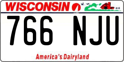 WI license plate 766NJU
