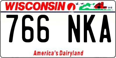 WI license plate 766NKA