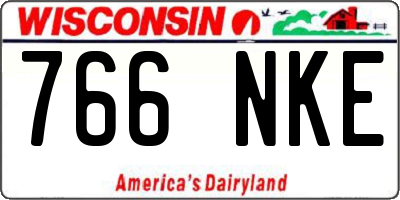 WI license plate 766NKE