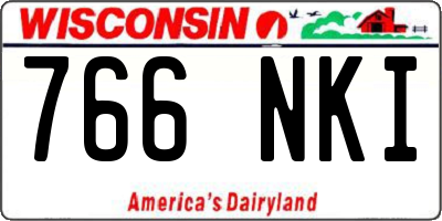 WI license plate 766NKI