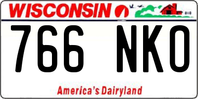 WI license plate 766NKO