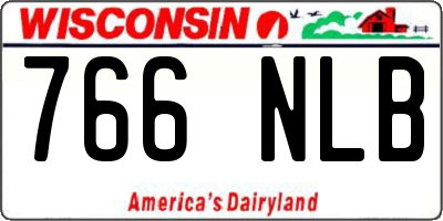 WI license plate 766NLB