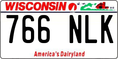 WI license plate 766NLK