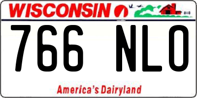 WI license plate 766NLO