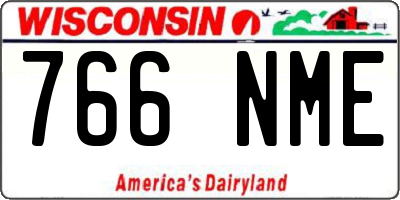 WI license plate 766NME