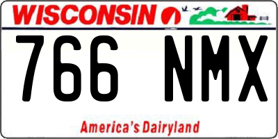 WI license plate 766NMX