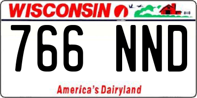 WI license plate 766NND