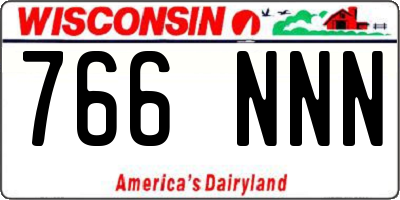 WI license plate 766NNN
