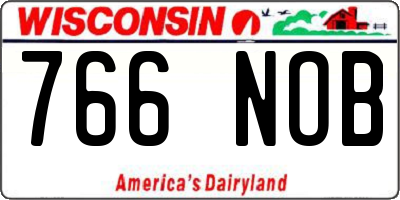 WI license plate 766NOB