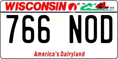 WI license plate 766NOD