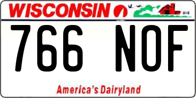 WI license plate 766NOF