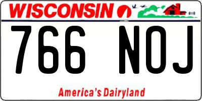 WI license plate 766NOJ