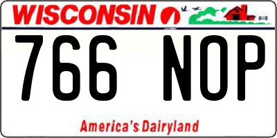 WI license plate 766NOP
