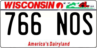 WI license plate 766NOS