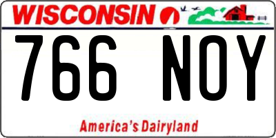 WI license plate 766NOY