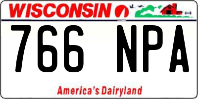 WI license plate 766NPA